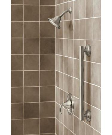 Moen YG0724BN Iso 24-Inch Designer Grab Bar - Brushed Nickel - Bathroom Safety Essential - Buy Online on GoSupps.com