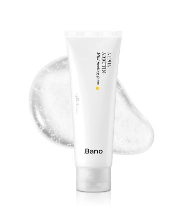 Bano Alpha Arbutin Mild Peeling Foam PHA LHA Salicylic Acid Exfoliating Cleanser | Glow & Uneven Tone | Korean Skincare for Sensitive Skin | Fragrance-Free | 4.05 fl oz