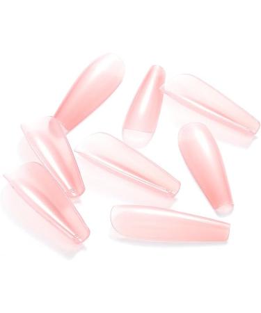OnSaya Coffin False Nails Long Fake Nails Pink Natural Press on Nails Ballerina Acrylic Stick on Nails 24pcs for Women and Girls 1 count (Pack of 1) Pink - Buy Online on GoSupps.com