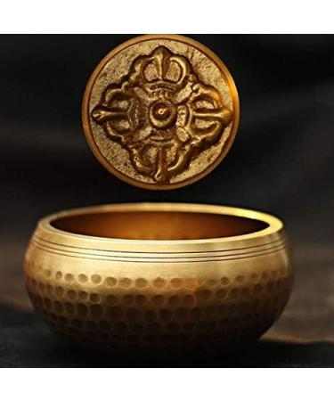 Handmade Tibetan Singing Bowl Resonance Healing Meditation Yoga Bowl with Hibiscus Decorative Wall - Buy Online on GoSupps.com