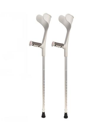Crutches for Adults Forearm Crutches Disabled Fracture Crutch Adjustable Height and Handle Crutches with Rubber Handles Comfortable Grip and Wear-Resistant Medical Mobility A (SIL Silver 2 pcs