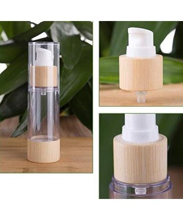 VASANA 2PCS Airless Pump Bottles Empty Refillable Plastic Vacuum Emulsion Bottle Lotion Dispenser Cosmetics Vials Containers With Bamboo Pump Head For Cream Essential Oils Liquid Cleanser Shower Gel 100ml/3.4oz - Buy Online on GoSupps.com