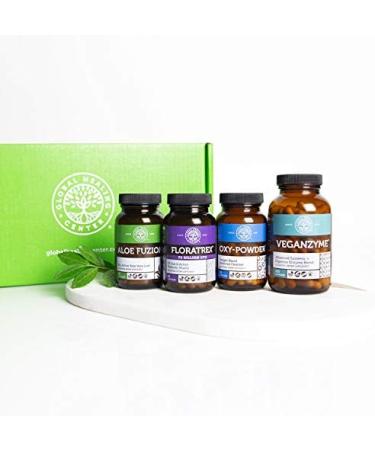 Global Healing Center Gut Health Kit: 30-Day Program for Digestive Maintenance - Prebiotic Probiotic Cleanse & Aloe Vera Supplements for Adults - Buy Online on GoSupps.com