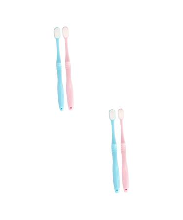Minkissy 4 pieces tooth hygiene oral hygiene tooth cleaning toothbrushes toothbrush soft wrap tools mouth cleaning toothbrushes with dense bristle care prisoners