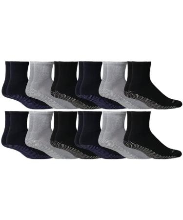 Yacht & Smith 120 Pairs Diabetic Non-Skid Slipper Socks - Gripper Bottom, Loose Fit, Black | Bulk Wholesale Hospital Sock Grippy - Buy Online on GoSupps.com