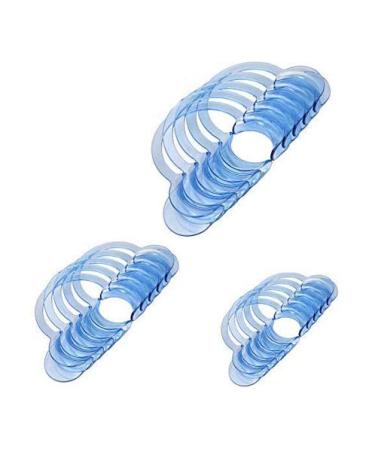 Aeromdal tooth actuator for mouth/speaking game C-shape tooth whitening intraoral lip opener blue for adults and children (5 tall 5 medium 5 small)