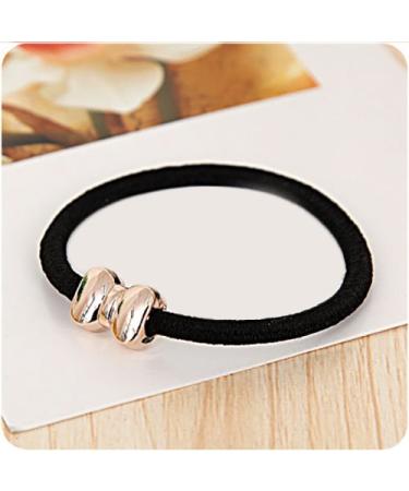 10x Black Hair Ties Bracelet Bow Hair Accessories Ponytail Holder Braid