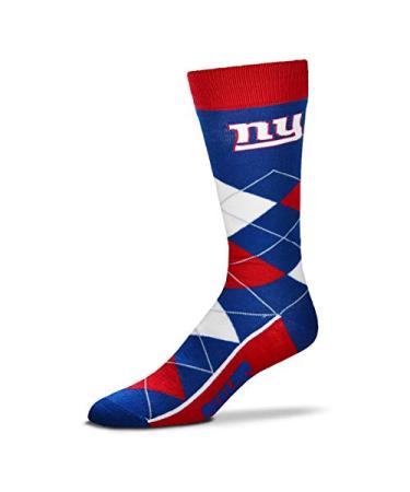 For Bare Feet - NFL Men's Argyle Lineup Crew Socks New York Giants Medium