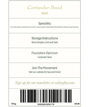 Organic Gourmet Coriander Seed - 700g | Elevate Your Dishes with High-Quality Cilantro Seeds - Buy Online on GoSupps.com