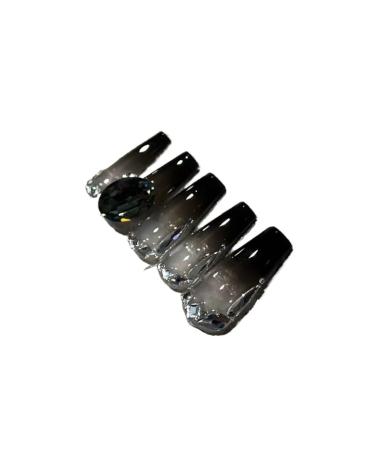 Temperament-enhancing manicure nail plate gradually changes color and turns white and the long ladder is hand-made to wear nail.(M)