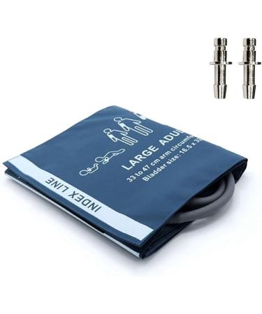 Universal NIBP Cuff with BP12 Connector for Large Adult 33-47cm Reusable Dual Tube PU Replacement BP Cuff with Inner Airbag for Blood Pressure Monitor Machine.