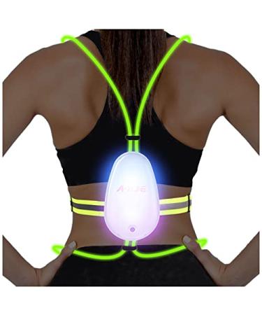 A-ZONE Running Lights for Runners High Visibility Led Reflective Vest USB Rechargeable Reflective Gear for Running/Cycling at Nights Lightweight Waterproof