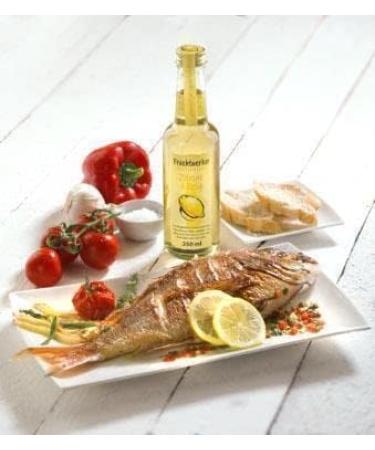 Fruchtwerker fruit worker lemon & vinegar with real fruit juice 4 x 250ml glass bottle - Buy Online on GoSupps.com