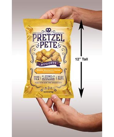Pretzel Pete Honey Mustard & Onion Pretzel Nuggets 9.5oz (3 Pack) - Non-GMO, Small Batch, Bold Flavor - Buy Online on GoSupps.com
