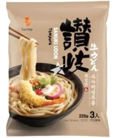 Samlip Sanuki Udon Noodles with Soup Base (Assorted 3 Flavours - Seafood Seaweed & Tempura) - Pack of 3 for 9 Servings - Buy Online on GoSupps.com