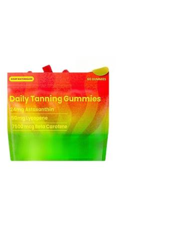 Tanning Gummies Daily Gummies for Adults Women and Men 60 Sour Watermelon Flavor Gummies 1pcs