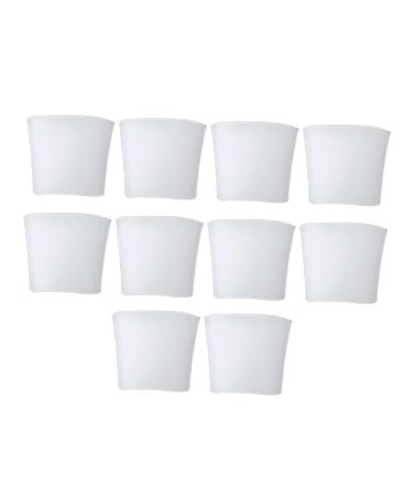 ULTECHNOVO Braces Rubber Band Bunion 10pcs Cover Thumb Splint Silicone Sleeves Sleeve Cushions Guards for Small Yoga Pain Pad Gel White Man Drift Pain Pads Covers Silicone Spacers White 1.7x1.5cm
