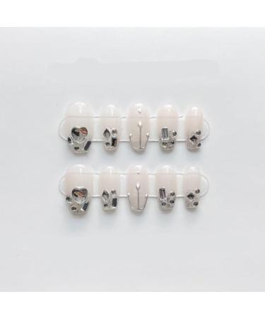 New Handmade Nail Wearing Heavy Industry Long Nail Handmade Nail Beautification False Nail Patch(Light pink M)