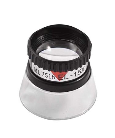 Magnifying Stamp Collector Loupe Black Clear Plastic 15X Magnifier (Color : Black) Made in China
