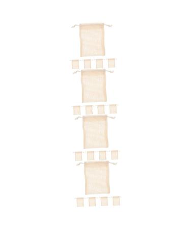 Beaupretty 20 Pcs Soap Storage Bag mesh soap conatiner Body Scrubber Cotton soap Facial Cleaning Foam net Bath Scrubber for Body Bathing Supply Travel Bath Bag Cotton Linen Massage