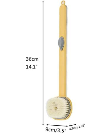 BTSEURY Long Handle Liquid Bath Brush - Detachable Exfoliating Body Scrubber and Soap Dispenser (Yellow) - Buy Online on GoSupps.com
