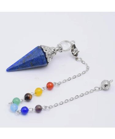 Shop Natural Stone Pendulum & 7 Chakra Necklace Premium Reiki Opal & Hexagonal Column Design for International Shipping - Buy Online on GoSupps.com