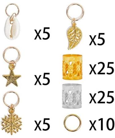 80 Pieces of African Hair Braid Accessories Metal Hair Ring Dreadlocks Cuff Fear Beads - Buy Online on GoSupps.com