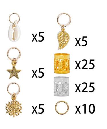 CESUO 80Pcs African Hair Jewelry | Braid Accessories Metal Hair Rings Tubes Cuffs & Dread Beads for Stunning Hairstyles - Buy Online on GoSupps.com