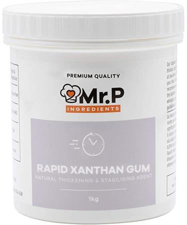 Mr.P Ingredients Rapid Agglomerated Xanthan Gum 1 Kg Powder Rapid Thickener and Stabiliser Agent Vegan Vegetarian Gluten Free Halal Kosher Non-GMO (Recyclable Pot) Rapid Xanthan Gum 1 kg (Pack of 1)