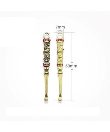 Brass Gemstone Earpick Retro Dragon Ear Wax Remover Tool - Carving Ear Pick for Ear Cleaning - Buy Online on GoSupps.com
