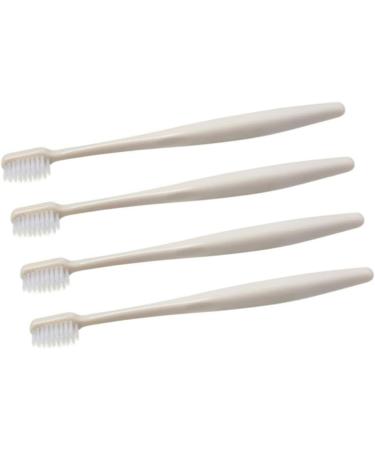 Minkissy 4-Piece Bristle Toothbrush Set - Eco-Friendly Adult Hand Toothbrushes in Khaki for Home Use - Buy Online on GoSupps.com
