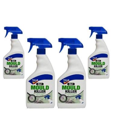 4 X Polycell 3-in-1 Mould Killer Spray 500 ml