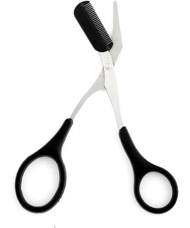 2 PCS Black Eyebrow Trimmer Scissors with Comb - Precision Eyebrow Shaping Tool for Unisex Adults - Buy Online on GoSupps.com