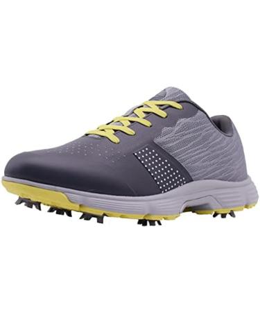 THESTRON Men Golf Shoes: Mesh Breathable Walking Sport Sneakers with 7 Spikes - Grey - Buy Online on GoSupps.com