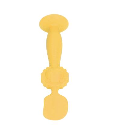 5.9 inch Baby Butt Cream Applicator Soft Silicone Diaper Cream Spatula Applicator Baby Diaper Rash Cream Brush with Suction Base (Yellow)
