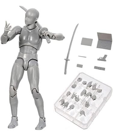 Body Kun Moveable Joint Set - Male & Female Gray 6inch Action Figure Drawing Models for Artists - Buy Online on GoSupps.com