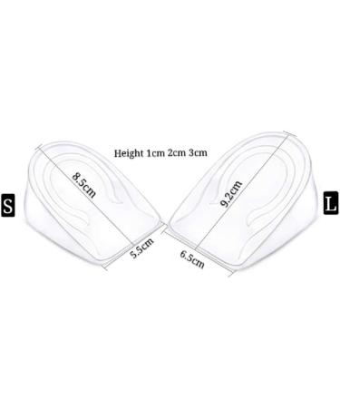 Gel Height Increase Insoles - Invisible Shoe Inserts for Plantar Fasciitis Heel Pain & Shock Absorption - 2cm Elevator Inserts - Buy Online on GoSupps.com