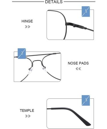 HELES Double Bridge Pilot Myopia Eyeglasses - Polarized Mirrored Driving Sunglasses - Silver -2.25 Diopters | Stylish Non-Reading Glasses for International Shipping - Buy Online on GoSupps.com