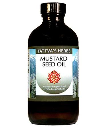 Mustard Seed Oil - Non GMO Unrefined Cold Pressed Soothes Sore Joints  Balances Kapha  Nourishes Hair 16 oz. From Tattva's Herbs