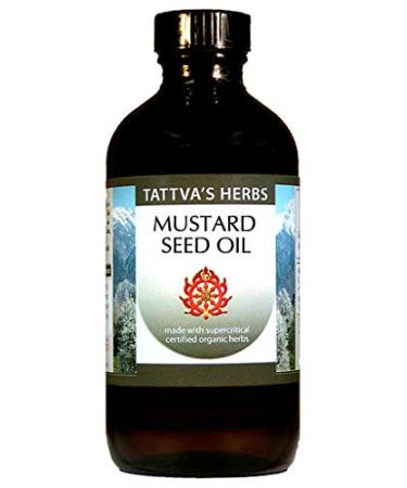 Mustard Seed Oil - Non GMO Unrefined Cold Pressed Soothes Sore Joints  Balances Kapha  Nourishes Hair 16 oz. From Tattva's Herbs