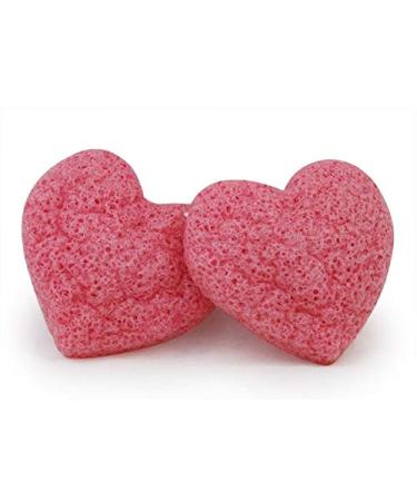 FReed Blue 100% Natural Organic Pink Rose Heart Konjac Facial Sponges for Deep Gentle Cleansing and Exfoliation 2 Pack