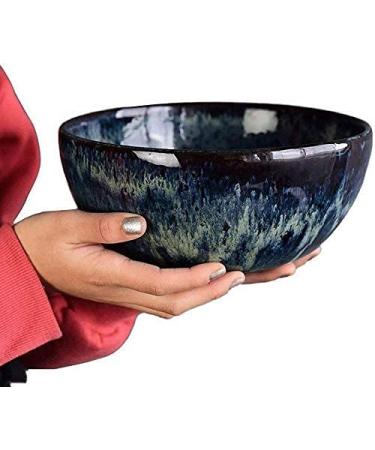 Creative Japanese Style Fruit Bowl Soup Bowl 2300ml Large Salad Bowl Gradient Blue Ceramic Tableware Kitchenware