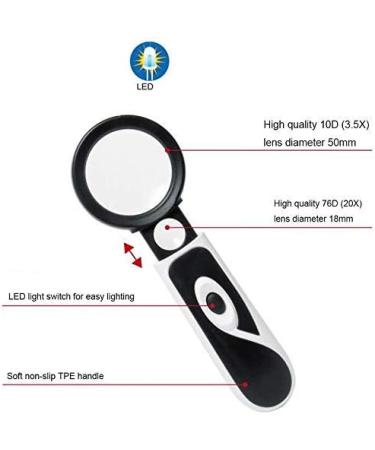 Loupe Handheld Reading Magnifying Glass Telescopic Double Rate Led Portable Magnifier ziyu - Buy Online on GoSupps.com