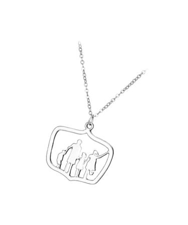 CHILDWEET Silver Necklace A Necklace Necklaces Family of Four Necklace Alloy Necklace Pendant Personality