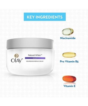Olay Natural White All in One Fairness Night Skin Cream 50g - Brightening & Anti-Aging | International Shipping Available - Buy Online on GoSupps.com
