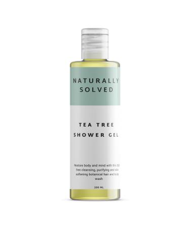 Tea Tree shower Gel (200ml) by Naturally Solved. Anti Fungal Shower Gel & Body wash. 100% Natural formula for Fungus Jock Itch Thrush Acne & Athletes Foot