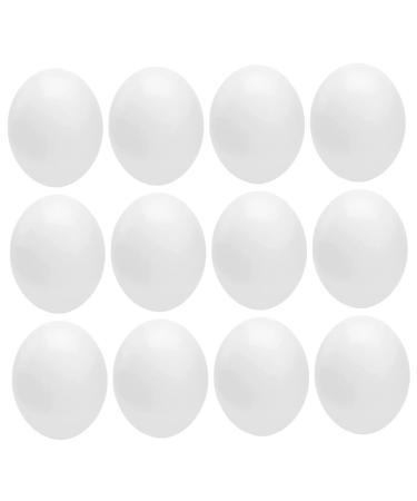 Housoutil 12pcs Bird Supply Festival Eggs Minieggs Portable Simulated Egg Xuan Feng Plastic White Parrot 1.9x1.6cm White