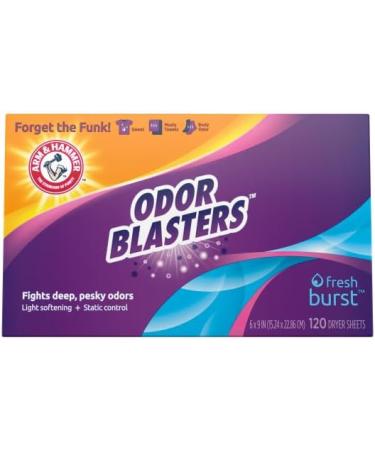 Arm & Hammer Odor Blasters Fresh Burst Dryer Sheets - 120 Count | Odor-Eliminating Laundry Solution for Freshness | International Shipping Available - Buy Online on GoSupps.com