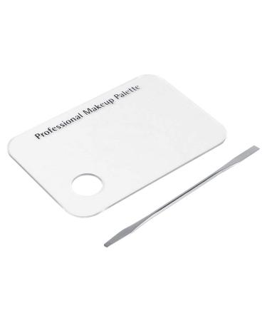 Clear Makeup Palette - 5.9 x 3.9 inch Stainless Steel Nail Art & Cosmetic Mixing Palette with Spatula Tool | International Shipping - Buy Online on GoSupps.com
