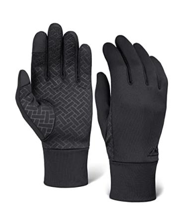 Tough Outdoors Running Gloves with Touch Screen - Winter Glove Liners for Texting, Cycling - Thin & Lightweight Cold Weather Thermal Gloves Medium/Large